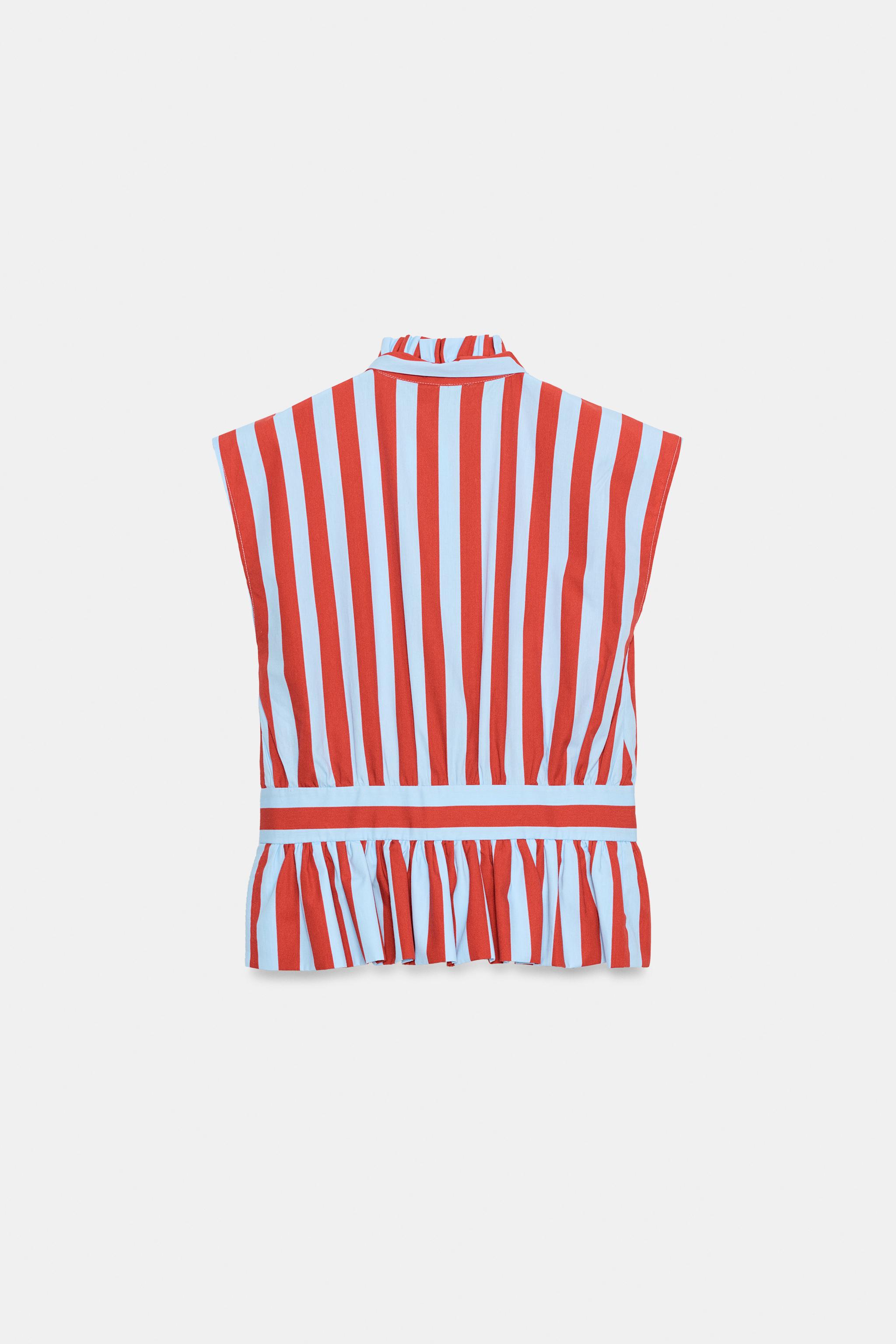 KNOTTED STRIPED BLOUSE